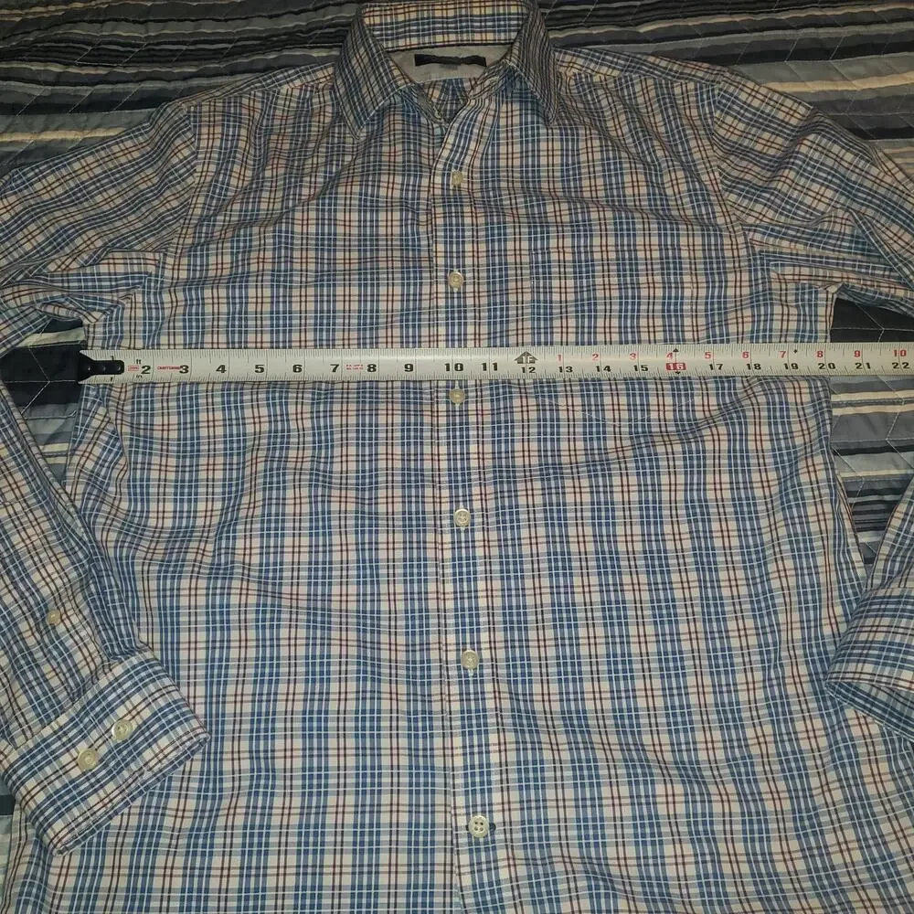 Banana Republic Size S Men's Plaid No Iron Classic Button Down Collared Shirt